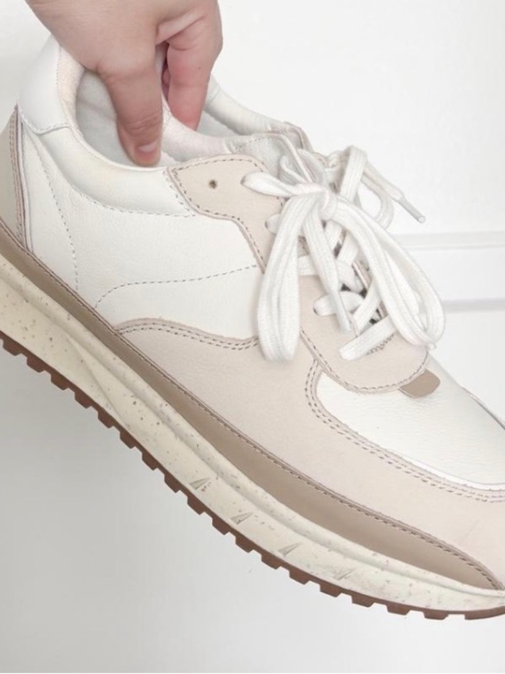 Madewell Women's Athletic Sneakers in White and Tan